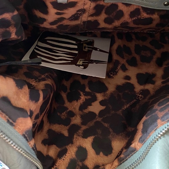 B. Makowsky Teal Pebble Leather Bag NWT - Picture 6 of 8